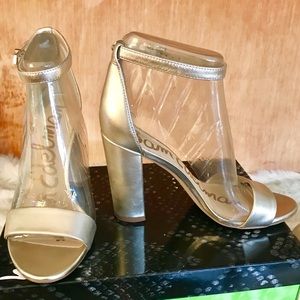 Sam Edelman Yaro Light Gold leather heels
